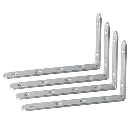 Alise Brushed Floating Shelf Brackets,L Bracket for Shelves,6x4 Inch,4 Pcs - color: Brushed Nickel, size: 6x4 Inch