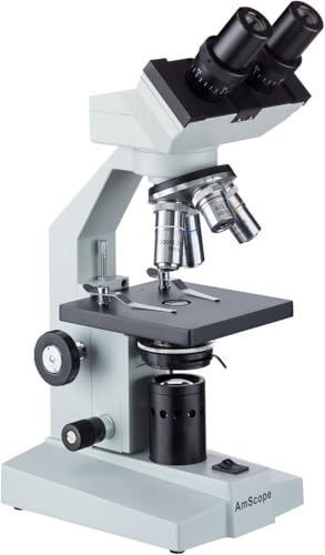 AmScope B100C-SP14-CLS-50P100S Binocular Biological Microscope 2500X