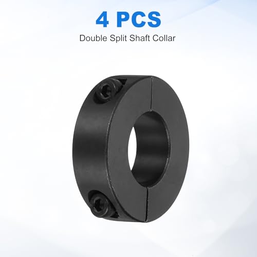 uxcell 4pcs Double Split Shaft Collars 20mm Bore, Two-Piece Clamping Collar 40mm OD 12mm Thickness Carbon Steel Lock Collar Clamp with Set Screws (Black Oxide) - size: 20mm x 40mm x 12mm