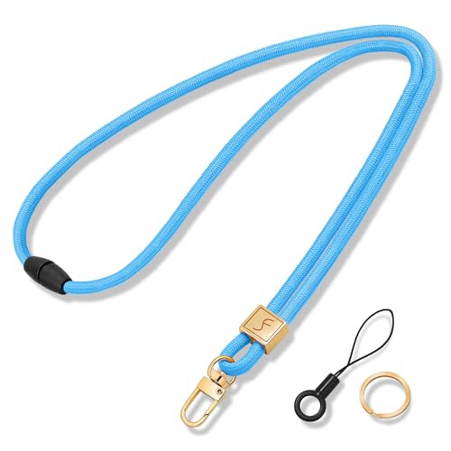 Fishent Lanyard, Cute Neck Lanyards for Keys ID Badges Holder, Keychain Key Teacher Lanyard with Safety Breakaway Buckle for Women Men, Sky Blue - color: Sky Blue