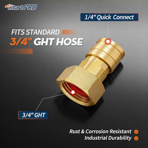 3/4" GHT to 1/4" QC Brass Hose Adapter & 7 Nozzle Tips