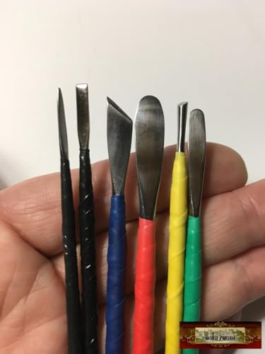 Morezmore M00643 6pc Miniature Sculpting Detail Clay Micro Tools Spatulas