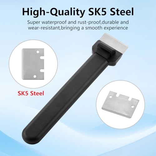 3D Printer Scraper, Universal SK5 Carbon Steel 3D Printing Scraper Tool with Magnetic Design, Compatible with Bambu Lab A1 Mini P1 X1 Series Creality Ender 3 Anycubic 3D Printer Hot Bed (Black) - color: Black