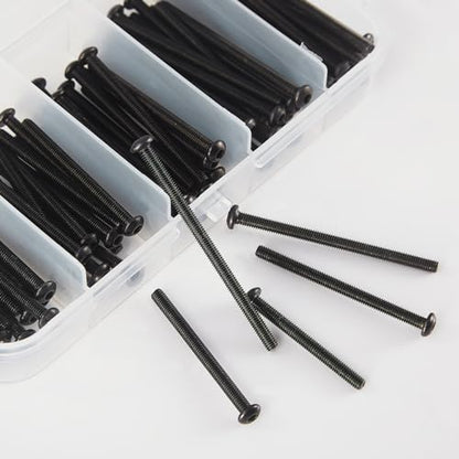M3 x 30mm 35mm 40mm 45mm 50mm Button Head Socket Cap Screws Bolts, 10.9 Grade Alloy Steel, Black Oxide Finish, Metric Allen Hex Drive, Fully Threaded, Assortment Kit 75Pcs - size: Button M3x30-50 mm
