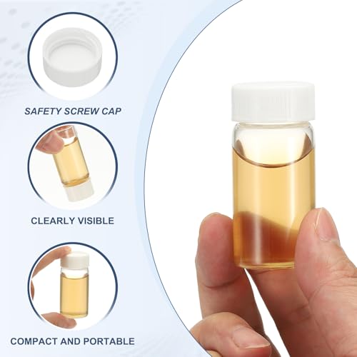 PATIKIL 10Pcs 20ml Clear Glass Vials Sample Vials with Screw Cap Reagent - size: 20ml