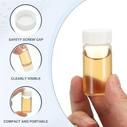 PATIKIL 10Pcs 20ml Clear Glass Vials Sample Vials with Screw Cap Reagent - size: 20ml