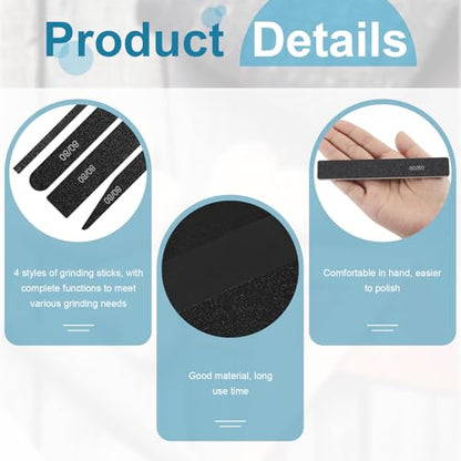 Honoson 60 Pcs Sanding Sticks for Plastic Models Angle Cut Shape - style: Style 2