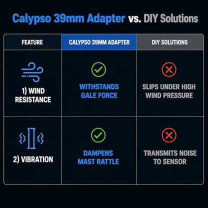 Calypso Instruments Tripod Adapter for Wind Sensor — Nylon | Mounts Calypso Anemometer Poles on Any Standard Tripod | Portable Weather Station Setup