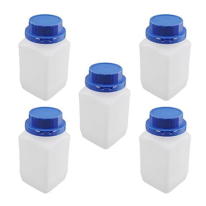 Othmro 5pcs 500ml/16.9oz Plastic Lab Chemical Reagent Bottles,5pcs 50mmx145mm(IDxH) Square Wide Mouth Liquid/Solid Sample Storage Container Sealing Bottles Blue with Anti-theft Cap - color: Translucent, Blue