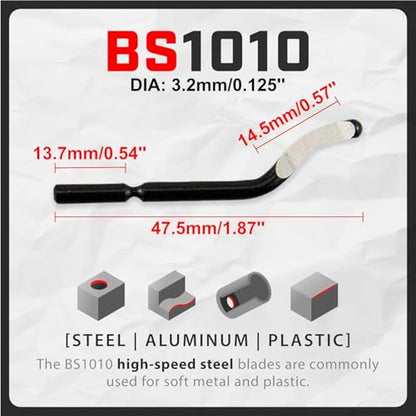 AFA Tooling Deburring Tool, 11 M2 HSS Blades, CNC Anodized Aluminum Handle - style: 11 BS1010 Blades