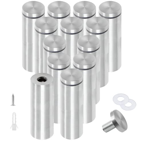 Luomorgo Stainless Steel Standoff Screws, Silver, 1" x 4", 12 Pcs - color: Silver, 12 Pcs, size: 1" x 4" / 25 x 100mm