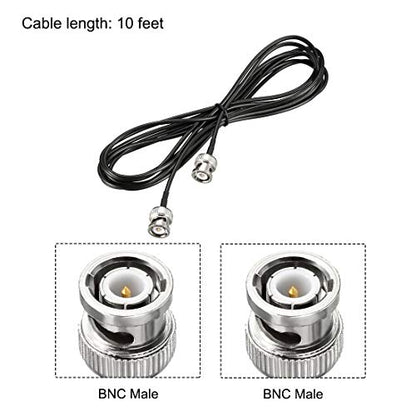 uxcell BNC Male to Male Coaxial Jumper Cable 50 ohm 10 feet RG174 - size: 10 Feet