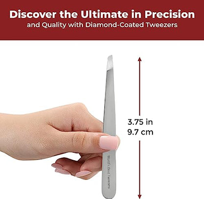 WBT Diamond Tip Slant Precision Tweezer for Eyebrow & Ingrown Hair Removal - style: Diamond Slant Tip