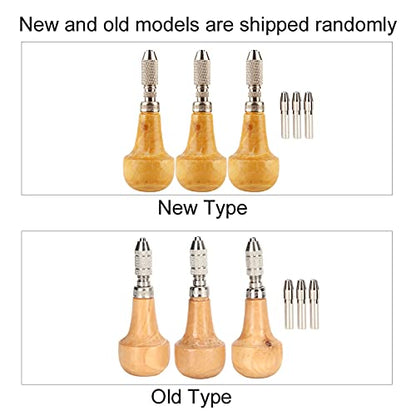 3 Set Pin Vise, Jewelry Making Tool for Gold Silver Processing, with Comfortable Handle and Small Copper, for Carving DIY Woodworking Electronic Assembly