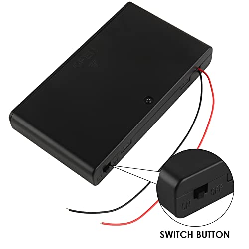 Linkidea 12v Battery Case with Switch, 8 x AA 12V Batteries Holder Box with Wired Leads and On/Off Switch (2 Pack)
