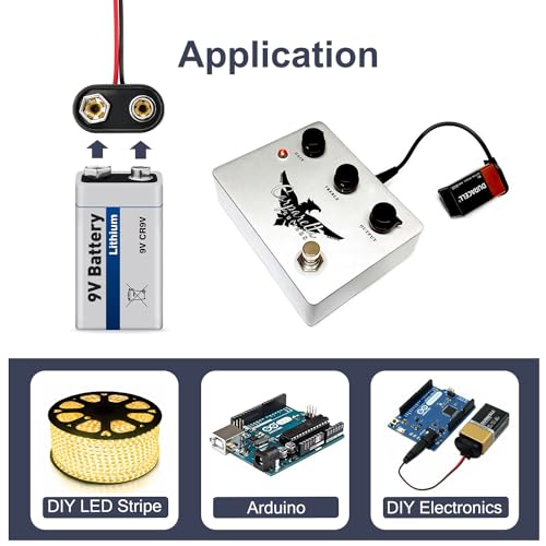 CHANZON 5 Pairs Male + Female 9v Battery Power Supply Jack DC Connector Holder Clip Converter with 2.1mm x 5.5mm I-Type for Plug Arduino