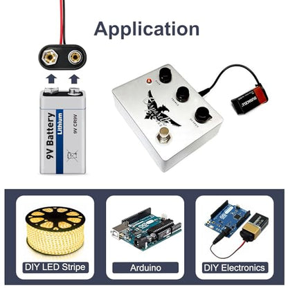 CHANZON 5 Pairs Male + Female 9v Battery Power Supply Jack DC Connector Holder Clip Converter with 2.1mm x 5.5mm I-Type for Plug Arduino