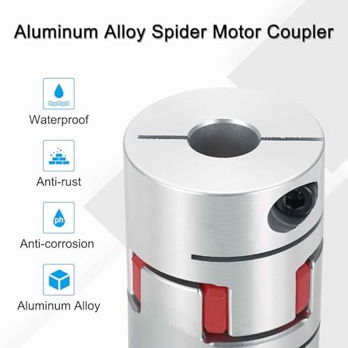 MECCANIXITY Aluminum Shaft Coupling 6mm to 12mm Flexible Spider Coupling L50mm x D35mm Coupler Jaw Spider Shaft Joint Connector for 3D Printers DIY Encoder CNC Router Milling Machine - size: D35mm Fit 6mm to 12mm
