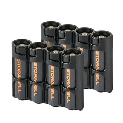 AA Battery Storage Caddy by Storacell (2 Pack), Black, Holds 4 Batteries (Not included) - size: Pack of 2