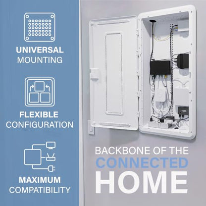 OnQ 30” in Wall Media Box w/Universal Mount Grid & Customizable Knockouts - size: 30 inch