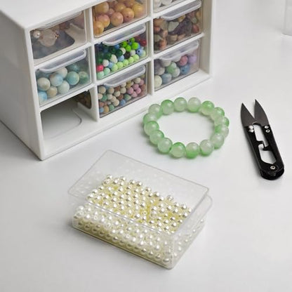 9 Drawer Plastic Organizer Box, Jewelry & Bead Containers, Teacher & Tackle Box Organizer for Small Hardware, Sewing Supplies, Fishing Tackle & Miniature Collectibles