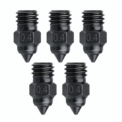 5pcs 0.4mm CR6 SE Hardened Steel Nozzle Compatible with Creality Ender 3 S1 Sprite Extruder Pro /Ender3 V2 / Pro/Neo Series, CR-6 MAX Ender 5 Plus CR10 / Neptune 3 Pro 3D Printer