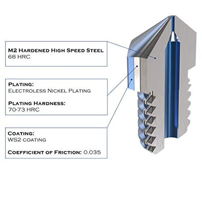 Microswiss MK8 Plated M2 Hardened High Speed Steel Nozzle (.8mm) - size: .8mm