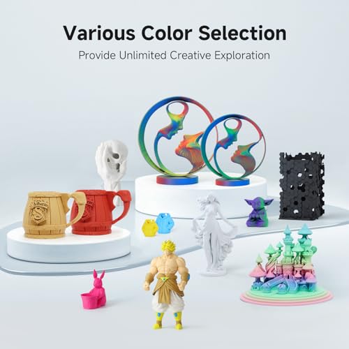 YOUSU Matte PLA Filament Tri-Colors, 1.75mm Magic Color Change Filament - color: 04-matte 3 Color (3 Pack A), size: Matte PLA