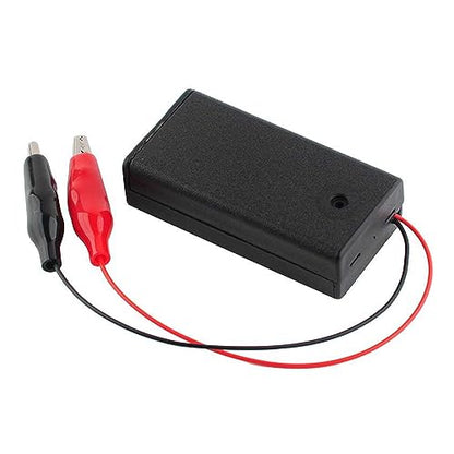 4PCS 2 Cells AA Battery Holder Case with ON/Off Switch Alligator Clip Wire 130mm Battery Storage Case with Cap