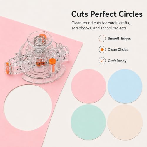 Circle Cutter for Paper & Crafts, Paper Cutter with 1 to 8in Cut Diameter