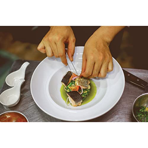 Cat Cora Offset Plating Tongs, Stainless Steel, Grooved Tips, Spring Action, Fine Garnishing and Decorating Control - style: Plating Tongs