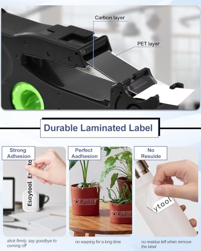 5 X Compatible with P-Touch TZe-141 AZE-141 TZ-141 Black on Clear 18mm 0.7'' Laminated Label Tape Replacement for Ptouch PT-1300 PT-2030 PT-300 PT-D400AD PT-E550W PT-P950NW Label Maker - color: Black on Clear, size: 18mm