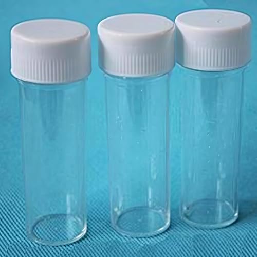 10PCS 25ml 0.85oz Clear PS Plastic Daily Necessities Cosmetic Cleaning Vials Containers Test Tubes Vials Sample Bottle with Screw Cap