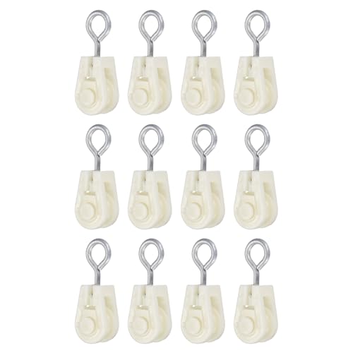 PATIKIL Mini Nylon Pulley Wheel 0.39" ID 2.36" L 12Pcs Single Sheave - size: 0.39" ID 2.36" L