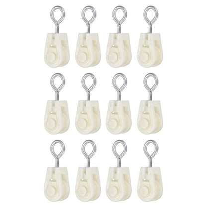 PATIKIL Mini Nylon Pulley Wheel 0.39" ID 2.36" L 12Pcs Single Sheave - size: 0.39" ID 2.36" L