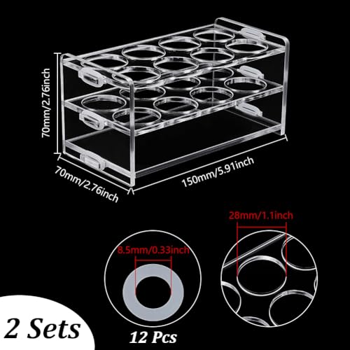UNICRAFTALE 2 Sets 8-Hole Acrylic Test Tube Holder Rack 15x7x7cm - size: 15x7x7cm