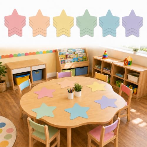 Cinrobiye 24 Pcs Dry Erase Stickers for Classroom Tables, Reusable Writable Decals with 2 Scrapers, Waterproof Dry Erase Spots for Desks, Whiteboards, Walls, Teacher Classroom School Supplies - color: Fstar