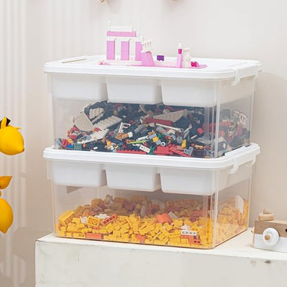 Citylife 17 QT Plastic Storage Box Building Baseplate Lid Removable Tray - size: 1 Pack-17 QT