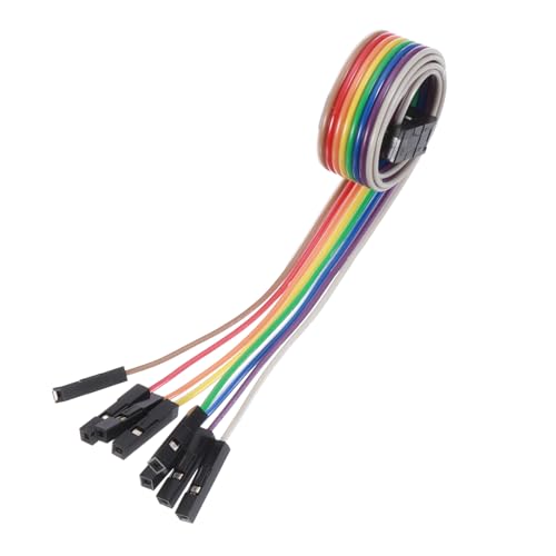 MECCANIXITY 2 Pcs IDC Rainbow Wire Flat Ribbon Cable FC-Female to 8P 11.8 Inch Length 2.54mm Pitch Breadboard Jumper Wires for Electronic Projects - size: 11.8 Inch, style: 8 Pin