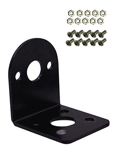 Black 25mm DC Gear Motors Mounting Bracket, Iron Anti-Rust Gearbox L-Shape Fixed Seat, Gear Reduction Motor Holder - size: 25 mm