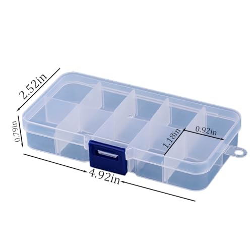 3pcs Clear Storage Small Parts Organizer Box Storage Bin With Dividers Multi Compartment for Beads Art DIY Tackle Box Organizer (10 - compartment in length) - color: 10 - compartment in length