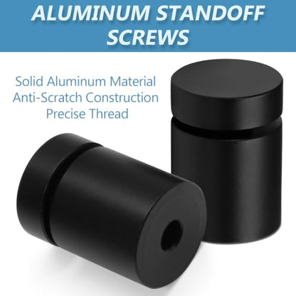 Luomorgo Aluminum Standoff Screws, 3/4" x 3/4", Black, 12 Pcs - color: Black, size: 3/4" x 3/4"