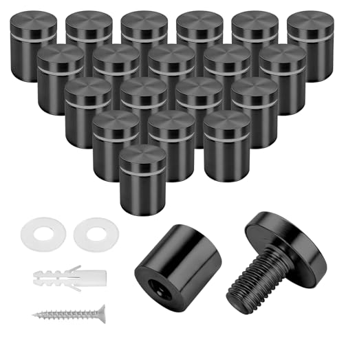 20 Pack 1" x 1.2" Stainless Steel Standoff Screws for Acrylic Signs, Black - color: Black, size: 1" x 1.2", 20 Pcs