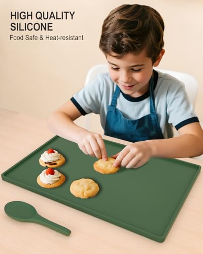 Silicone Art Mat for Crafts, 16" x 24" Waterproof Non-Slip Painting Mat - color: Green, size: 16" x 24"