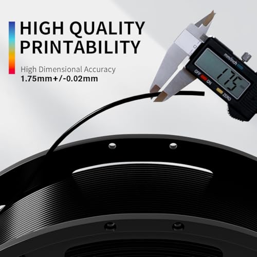 PLA+3D Printer Filament 1.75mm Bundle, Individually Vacuum Packed, Multicolor Dimensional Accuracy +/- 0.02mm, 0.25kg per Spool, 8 Pack, 2KG Total - color: 8 Pack, 2kg Total