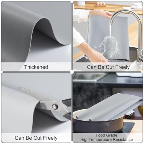 Silicone Protector Mat 47x24 Inch, Gray - color: Gray