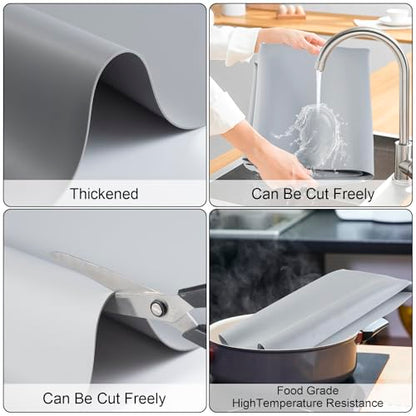 Silicone Protector Mat 47x24 Inch, Gray - color: Gray