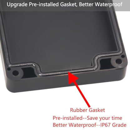 Watertight Junction Box, IP67 Waterproof Project Box Durable ABS Plastic Electronic Enclosure Case for DIY Electrical Project Black 7.87" x 4.72" x 4.45"(200 x 120 x 113 mm) - size: 7.87" x 4.72" x 4.45"