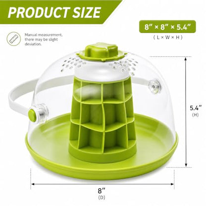 Snail Terrariums Breeding Box, Plastic Round Snail Habitat, Clear Feeding Box with Air Vents & Removable Base, Small Insect Feeding Bin for Beetles Spiders Ladybugs, Starter Terrarium Kit