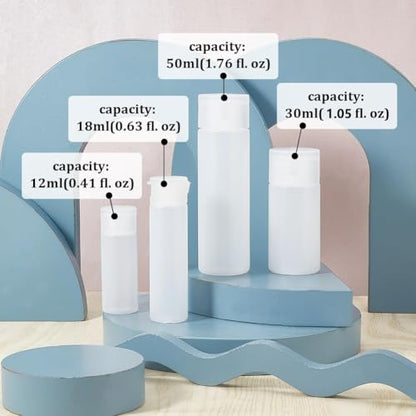 BENECREAT 8 Pack 50ml 1.7oz Clear Squeezable Plastic Sample Flip Cap Bottle Refillable Travel Containers for Makeup Cosmetic Toiletries Liquid - size: ['50 ml']
